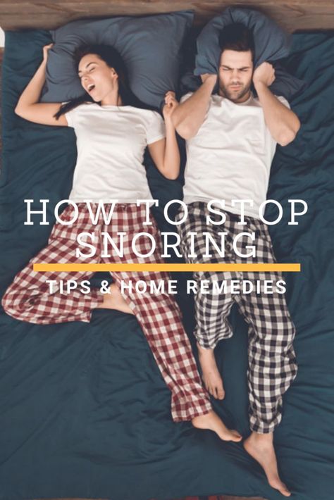 Stop Snoring | It may take a few complaints from your partner for you to realize you snore when you sleep.  Discover tips & home remedies to Stop Snoring now. #snoring #stopsnoring #herownhealth Home Remedies For Snoring, Snoring Remedies, Snoring Solutions, How To Stop Snoring, Stop Snoring, When You Sleep, Insomnia, Healthy Tips, Better Sleep