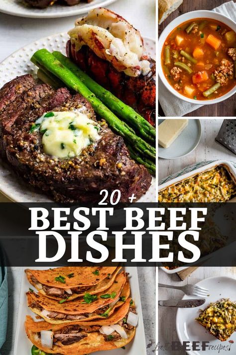 We have the Best Popular Beef Dishes for everybody's tastes! Try our favorite popular beef dishes, from steak to roast beef, and even our best keto recipes. Delicious Beef Recipes, Top Beef Recipes, Fresh Beef Recipes, Beef Entrees Main Dishes, Fancy Beef Dinner Recipes, Beef Main Dishes, Beef Main Course, Recipes For Beef, Beef Entrees