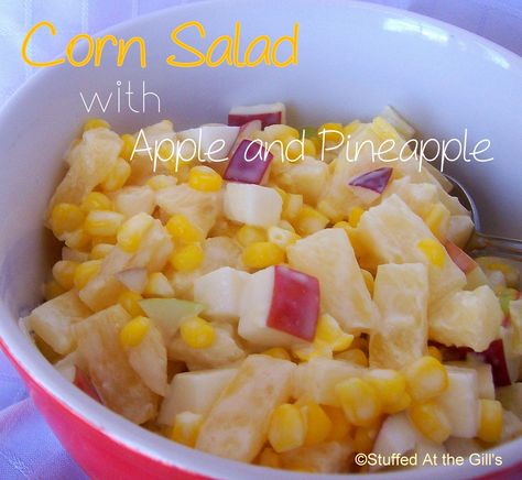 Corn Salad with Apple and Pineapple is a tasty accompaniment to a cold plate or barbecue.  Only takes minutes to make. Apple Cheese Salad, Cold Corn Salad, Pineapple Salad Recipes, Cold Plate, Newfoundland Recipes, Plate Recipes, Pineapple Salad, Corn Salad Recipes, Pineapple Recipes