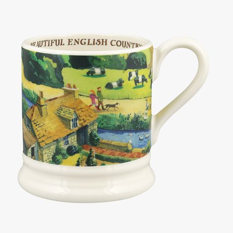 Landscapes Of Dreams English Countryside 1/2 Pint Mug – Emma Bridgewater US Mug Product, Emma Bridgewater Pottery, Berry Tea, Earthenware Pottery, Half Pint, Green Pasture, Emma Bridgewater, Stoke On Trent, Bees Knees