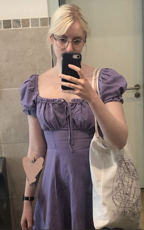 I made this cute milk maid dress with the sewing pattern by @lydianaomistudio ☀️ #sewing #diy #milkmaiddress #linen #purple #outfitideas #outfitinspiration Milk Maid Dress Pattern, Academia Moodboard, Milk Maid Dress, Cute Milk, Milk Maid, Purple Linen, Oc Outfits, Fashion Reference, Collection Ideas