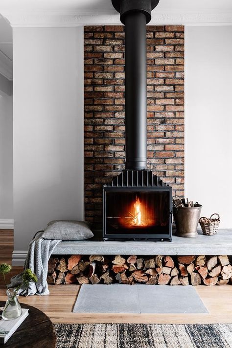 Wood Burning Stoves Living Room, Wood Stove Fireplace, Freestanding Fireplace, Mornington Peninsula, Stove Fireplace, Log Burner, Home Fireplace, Wood Burner, Dining Nook