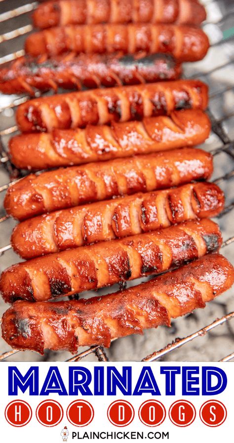 Hot Dogs On Grill, Marinate Hot Dogs, Blackstone Food For A Crowd, Easy Hot Sandwiches For A Crowd, Grilled Onions For Hot Dogs, Make Ahead Hot Dogs, Hot Dogs With Peppers And Onions, Hot Dogs On The Blackstone, Marinade For Hot Dogs