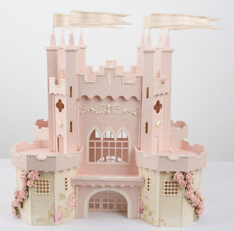 Fairytale Castle » Pion Design's Blog Paper Castle, Castle Crafts, Vika Papper, 3d Paper Projects, 3d Templates, Cardboard Castle, Paper Crafting Ideas, Pink Castle, Vintage Papers