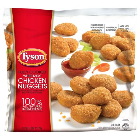 Recall Alert: These Popular Chicken Nuggets May Contain Plastic Chicken Nuggets Packaging, Makanan Cepat Saji, Chicken Nuggets Recipe, Tyson Chicken, Prepper Pantry, Tyson Foods, Frozen Appetizers, Rib Meat, Nuggets Recipe