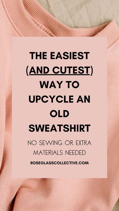 People are always surprised when I tell them about my secret method of updating any old hoodie or sweatshirt. This hack makes any sweatshirt instantly more flattering and comfy, I have done it on almost all of my sweatshirts! #sweatshirtcuttingideas #offtheshouldersweatshirt #diysweatshirtcutting Sweatshirts Diy Ideas, Sweatshirt Material Sewing Projects, Old Hoodies Repurposed, Sweatshirt Refashion Diy Upcycle, Sweatshirt Recycle Diy, Too Small Hoodie Refashion, Revamp Hoodie Ideas, How To Distress A Sweatshirt Diy, Too Small Sweatshirt Refashion