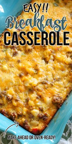 Eggs With Sausage, Hashbrown Potatoes, Casserole Ground Beef, Easy Breakfast Casserole Recipes, Easy Breakfast Casserole, Frozen Hashbrowns, Best Breakfast Casserole, Overnight Breakfast Casserole, Hashbrown Breakfast Casserole