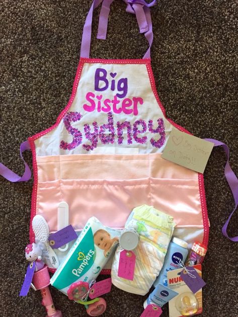 Gift For New Big Sister, Big Sister Survival Kit Ideas, Big Sister Baby Shower Ideas, Big Sister Gift From New Baby, Big Sister Bag, Big Sister Kit, Big Brother Gifts, Vermont Trip, Operation Shoebox