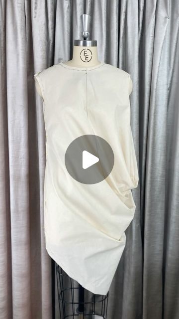 Nick Verreos on Instagram: "In this video, I take ONE piece of fabric to create an Asymmetrical Cowl Draped Dress inspired by the Japanese Designer Junya Watanabe.  This avant-garde drape is deceptively simple, but yet would be considered an exercise in advanced draping.  To Learn the basics of draping get my new book “The Fundamentals of Fashion Draping” by going my linktr.ee #draping #drapingdesigns #drapingtechnique #cowldrape #cowldrapedress #asymmetricaldress #asymmetricaldrapes #japanesedesign #nickverreos #junyawatanabe" Cowl Dress Draping, Draping Techniques Tutorials, Cowl Drape Dress, Drape Dress Pattern, Drape Pattern, Draping Dress, Draping Ideas, Draping Techniques, Fashion Draping