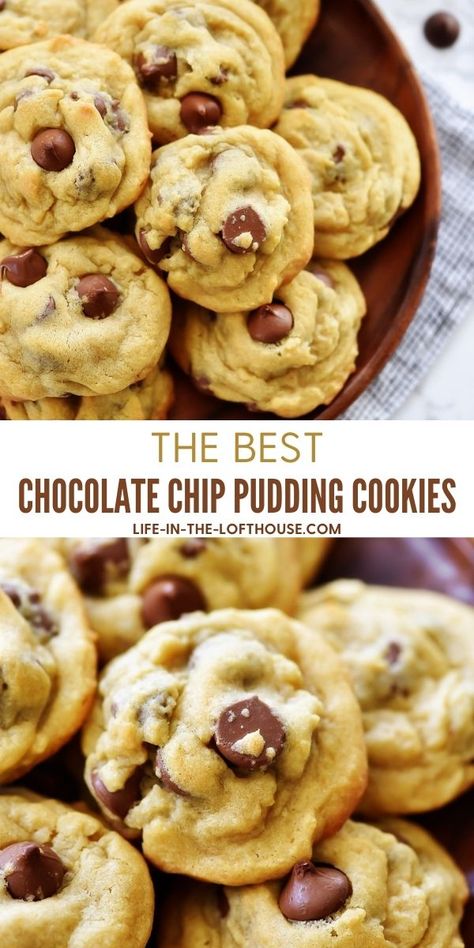 Vanilla Pudding Chocolate Chip Cookies Recipes, Vanilla Pudding Mix Cookies, Desserts With Milk Chocolate Chips, Choc Chip Cookies With Pudding, Choc Chip Pudding Cookies, Chocolate Chip With Vanilla Pudding, Dessert Using Vanilla Pudding, Recipes Using Instant White Chocolate Pudding, Chocolate Chip Cookies With Vanilla Pudding Recipe