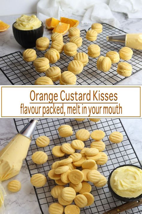 Custard Kisses Biscuits, Custard Powder Biscuits, Custard Powder Cookies, Kissing Biscuits, Yoyo Biscuits, Kiss Biscuits, Biscuit Recipe Easy, Custard Buttercream, Custard Biscuits