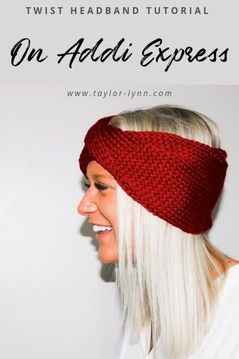 Twist Knit Headband Addi Express Tutorial - Addi Knitting Machine Headband, Addi Express Headband, Circular Knitting Machine Headband, Easy Knitting Machine Projects, Addi Headband, Addi Knitting Machine Projects Tutorials, Addi Express Projects, Addi Knitting Machine Patterns Free, Addi Express Patterns