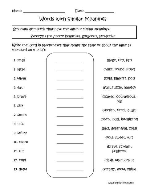 Similar Words Synonyms Worksheets Synonyms Worksheet Grade 5, Synonyms Worksheet For Grade 3, Synonyms Worksheets, Teaching Synonyms, Synonym Activities, Synonyms For Awesome, English Teaching Materials, Teaching English Grammar, English Grammar Worksheets