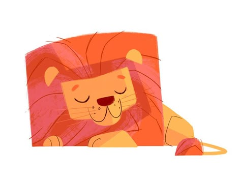 Daily Cat Drawings Lion Cute Illustration, Cute Lion Drawing, Sleepy Illustration, Daily Cat Drawings, Lion Character, Animal Illustration Kids, Lion Drawing, Lion Illustration, 동화 삽화