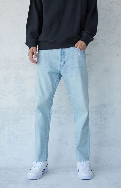 Light Denim Jeans Outfit, Denim Jeans Outfit Men, Loose Jeans Outfit, Blue Denim Jeans Outfit, Blue Jeans Outfit Men, Light Blue Jeans Outfit, Denim Pants Outfit, Blue Pants Men, Denim Jeans Outfit