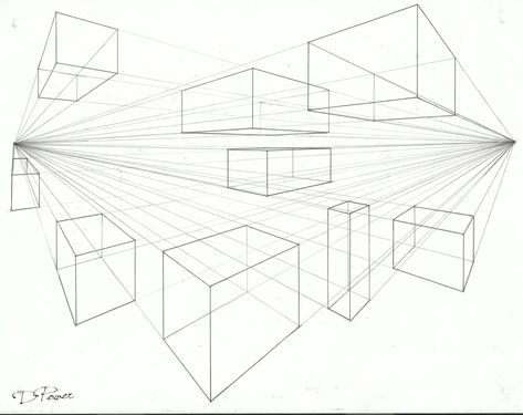 2 point perspective boxes. -2017 2 Point Perspective Cubes, 2 Point Perspective Boxes, Boxes In Perspective, Perspective Boxes, Perspective Drawing For Beginners, Box Perspective, Draw Buildings, Moment Drawing, 2 Point Perspective Drawing