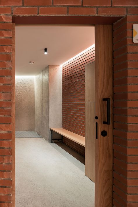 Brick Yoga Studio, Restroom Design, Flow Yoga, Flexible Space, Landscape And Urbanism, Chicago Architecture, Cultural Architecture, Garage Gym, Retail Design Blog