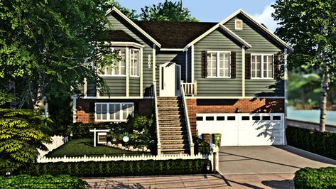 Realistic Sims, Sims 4 Content, The Sims 4 Lots, Sims 4 Family, Sims 4 House Building, Split Level House, Sims Building, Sims 4 Teen, Contemporary Style Homes