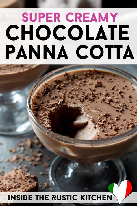 Whipped Panna Cotta, Chocolate Panna Cotta Recipe, Marscapone Mousse Recipes, Chocolate Panacota, Chocolate Pannacotta, Gastronomische Desserts, Pudding Recept, Chocolate Panna Cotta, Brownie Vegan