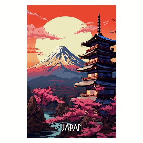 Faster shipping. Better service Japan Building, Building View, Mount Fuji Japan, Fuji Japan, Monte Fuji, Sakura Tree, Japan Style, Mount Fuji, Japanese Prints