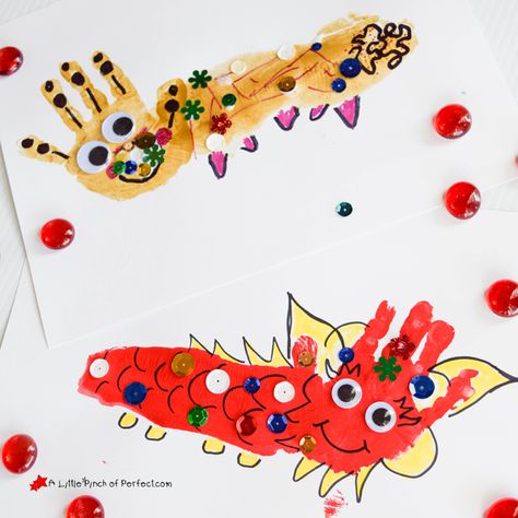 Chinese New Year Dragon Crafts For Toddlers, Chinese Dragon Craft Preschool, New Year Craft For Kids, Cny Craft, New Year Crafts For Kids, Chinese New Year Craft, Prek Art, New Year Craft, New Year Crafts