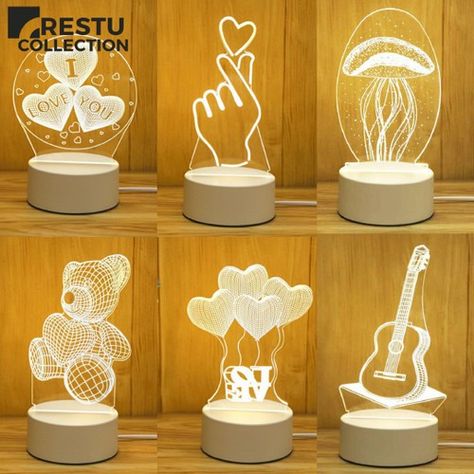 Diy Laser Engraver, Laser Cut Lamps, Wood Laser Ideas, Childrens Night Light, Lampe Diy, Laser Cut Wood Crafts, Laser Engraved Ideas, Laser Art, Cnc Projects