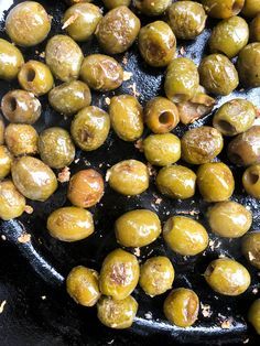 Blistered Olives | California Grown Blistered Olives Recipe, Baked Olives Appetizer, Blistered Olives, Fried Olives Recipe, Olives Aesthetic, Olive Aesthetic, Fried Olives, Baked Olives, Olive Appetizer