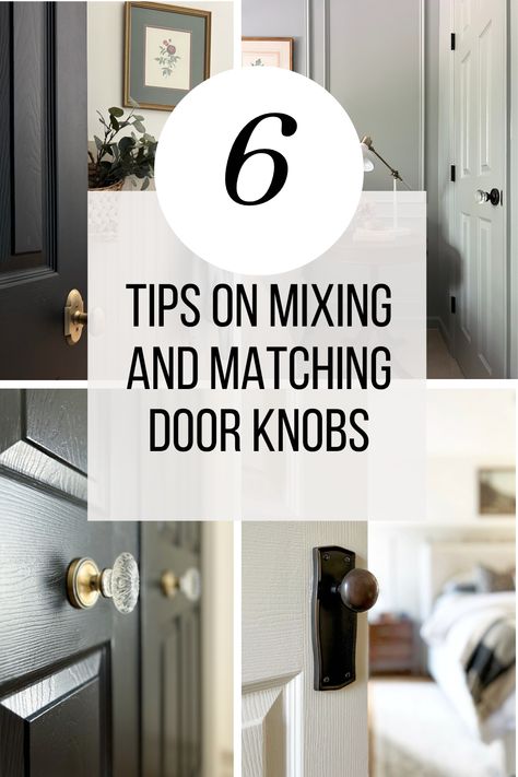 Door Knobs Versus Handles, Black Interior Doors And Hardware, Craftsman Interior Door Knobs, Black Door And Black Hardware, Mixed Metals Door Hardware, Cottage Door Knob, Farmhouse Door Handles Interior, Mixing Door Knobs, Transitional Door Knobs