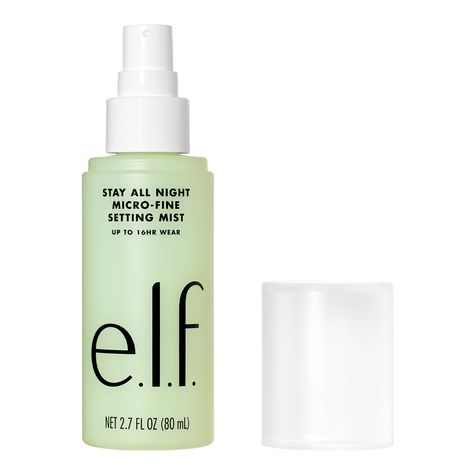 PRICES MAY VARY. 16 HOURS OF WEAR: The e.l.f. Stay All Night Micro-Fine Setting Mist locks on makeup for up to 16 hours of wear, keeping your makeup looking fresh from AM to PM. Touch ups are now a thing of the past. NOURISHING FORMULA: Infused with Cucumber Fruit Extract, Aloe and Green Tea Leaf Extract to help hydrate and soothe the skin. MICRO-FINE MISTER: Features our new and improved micro-fine mister, this makeup setting spray delivers ultimate coverage and easy application. PRO TIP: Due t Elf Setting Spray, Hydrating Setting Spray, Elf Products, Lightweight Makeup, Setting Mist, Am To Pm, E.l.f. Cosmetics, Shake Bottle, Cheap Makeup