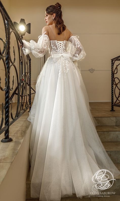 Poofy Off The Shoulder Wedding Dress, Wedding Dresses With Sleeves Fairy, Across The Shoulder Wedding Dress, Fairytale Inspired Wedding Dress, Fairy Corset Wedding Dress, Pirate Sleeve Wedding Dress, Erethral Wedding Dress, Float Wedding Dress With Sleeves, Sweet Heart Wedding Dress With Sleeves