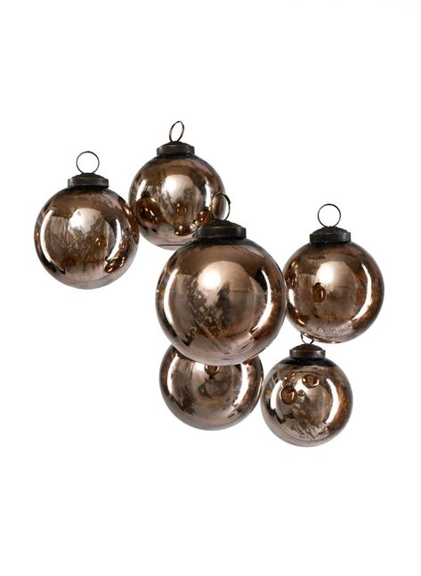 PRICES MAY VARY. If you are looking for a classic vintage ornament to decorate your Christmas tree this holiday season, you are exactly where you should be. This pretty bronze glass ornament has a mercury glass finish These ornaments can be used for multiple purposes in decorating your Christmas tree or wreath or for hanging them at a window. Consider gathering a mix of Christmas ornaments from our collection into a bowl for a dinner table centerpiece Look out for our other holiday products that Serene Spaces, Modern Christmas Ornaments, Glass Christmas Balls, Classic Christmas Tree, Mercury Glass Christmas, Butterfly Ornaments, Themed Gift Baskets, Mercury Glass Ornaments, Glass Ball Ornaments