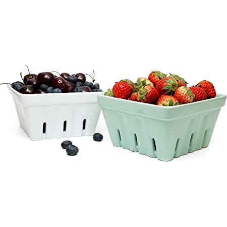 Ceramic Berry Basket, Kitchen Cute, Strawberries In Containers, Ceramic Berry Bowl, Berry Colander, Strawberry Bowl, Wire Fruit Basket, Berry Basket, Small Container