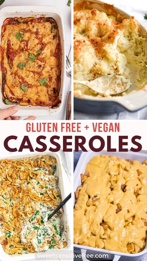 20+ Comforting Vegan Casseroles (Gluten free) Vegan Gluten Free Comfort Food, Vegan Gluten Free Main Dishes, Quick Vegan Gluten Free Meals, Vegan And Gluten Free Casseroles, Veggie Gluten Free Recipes, Gluten Dairy Soy Free Recipes Dinners, Vegetarian Recipes Gluten Free Dairy Free, Vegetarian Gluten Free Instant Pot Recipes, Dairy Free Gluten Free Casserole Recipes