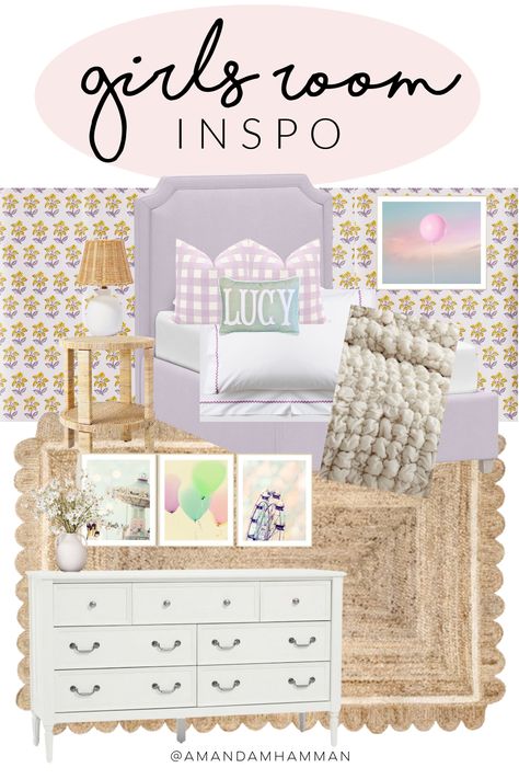 Lavender Inspired Bedroom, Lavender And Gold Bedroom, Pottery Barn Kids Dresser, College Desk Setup, Girls Bedroom Lavender, Floral Girls Bedroom, Lavender Girls Room, Lilac Bedroom Ideas, Preppy Desk