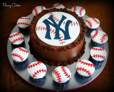 Yankee Baseball Cake, New York Yankees Cake, Yankees Birthday Party, Yankee Cake, Baseball Birthday Cakes, Baseball Cake, Sport Cakes, Cupcake Birthday Cake, Yankees Logo