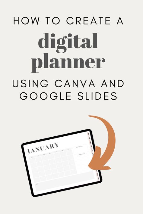 Digital Planner How To, How To Create A Calendar In Canva, How To Make A Digital Notebook Goodnotes, Create Digital Planner Canva, Making A Digital Planner, How To Make A Digital Planner In Google Slides, How To Make Planners In Canva, Design A Planner, Diy Digital Planner Canva