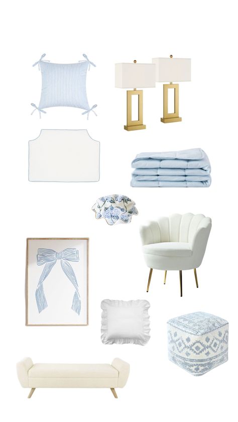 preppy coastal grandaughter room decor inspo blue beachy room Blue Beachy Room, Coastal Room Decor, Beachy Room Decor, Dream Dorm Room, Preppy Coastal, Beachy Room, Coastal Room, Dorm Room Designs, Cozy Room Decor