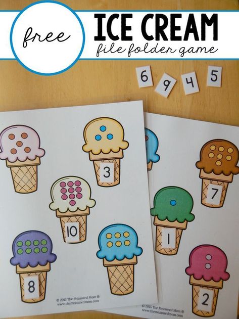 We love this ice cream file folder game for preschool! File Folder Preschool, Preschool Folder Activities, File Folders For Preschool, Preschool File Folders Free Printable, Free File Folder Games For Preschool, Folder Games For Preschool, File Folder Games Free, Game For Preschool, Folder Activities