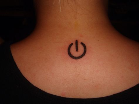 Power Symbol Tattoo, Computer Tattoo, Minecraft Tattoo, Small Wave Tattoo, Button Tattoo, Tattoo Son, Nerdy Tattoos, Gamer Tattoos, Simple Tattoos For Guys