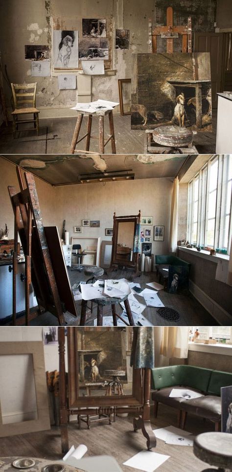 Andrew Wyeth's studio in Chadds Ford, Pa Painting Studio Interior, Work Shop Aesthetic, Paris Art Studio, Minimal Art Studio, Painters Room, Aesthetic Art Studio, Rustic Art Studio, Watercolor Painting Inspiration, Art Studio Aesthetic