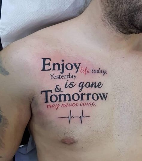 Quote Tattoo For Guys, Best Tattoo Design For Women, Quote Tattoos For Men, Ryan Tattoo, Tattoo Sayings, Just Breathe Tattoo, Bible Quote Tattoos, Ripped Skin Tattoo, Prayer Tattoo