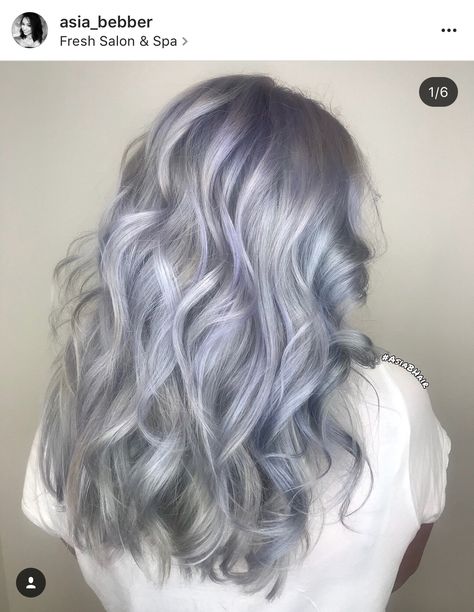 Pale bluey purple Lavender Shadow Root, Purple Silver Hair, Grey Purple Hair, Kaleidoscope Hair, Silver Lavender Hair, Silver Purple Hair, Blue Grey Hair, Grey Hair Wig, Lavender Hair Colors