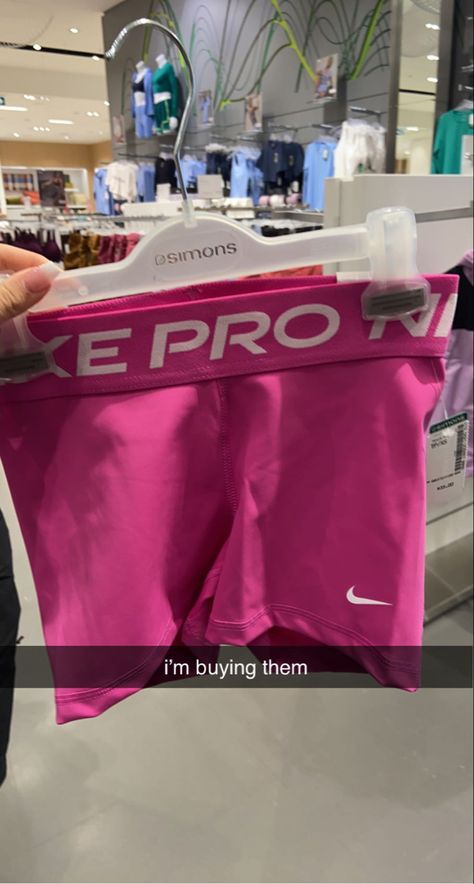 Nike Pro Pink, Nike Dryfit Outfit, Hot Pink Nike Pros, Outfits With Nike Pros Shorts, Popular Summer Outfits, Nike Pro Collection Aesthetic, Nike Pro Shorts Aesthetic, Pink Nike Pros Outfit, Track Wishlist