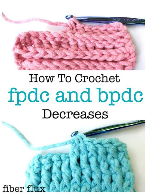 Post stitches are fun stitches that add lots of texture to your project. When you need to decrease, here are photo and video tutorials for both the front post double crochet (fpdc) decrease and the back post double crochet (bpdc) decrease. #crochet #video #tutorial Decrease Crochet, Fpdc Crochet Stitch, Chunky Crochet Blanket, Back Post Double Crochet, Tunisian Crochet Stitches, Front Post Double Crochet, Crochet Decrease, Crochet Humor, Stitch Crochet