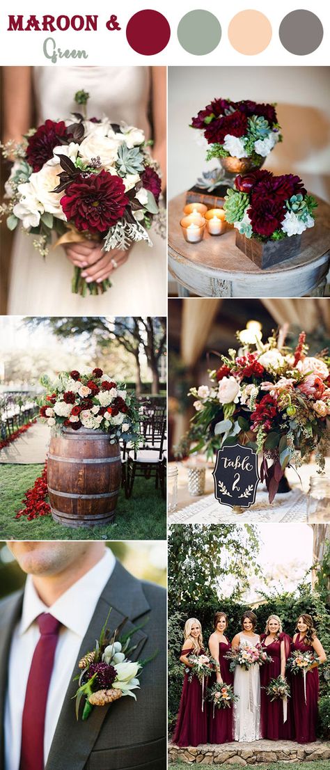 Blush Fall Wedding, Fall Wedding Color Schemes, Wedding Color Scheme, Wedding Color Combos, Wedding Color Ideas, Pearl Flowers, Maroon Wedding, Winter Wedding Colors, Wedding Themes Fall