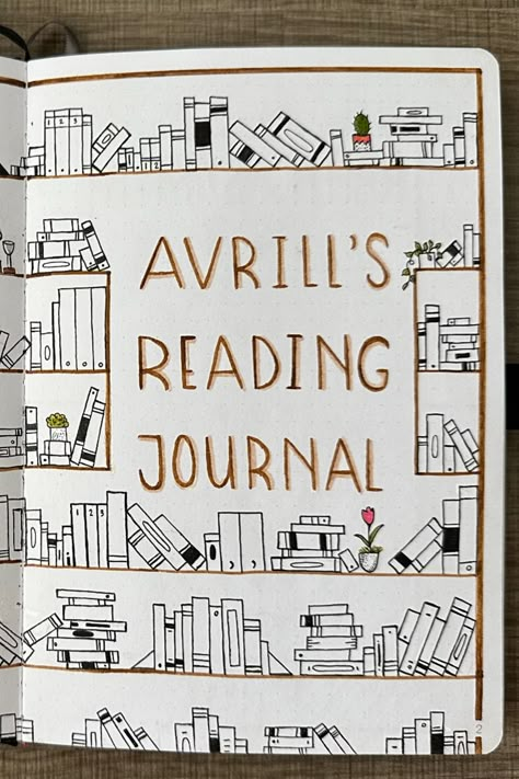 I wanted to share in a carousel my first 5 pages of my reading journal, and how I set up my trackers. Reading Journal Intro Page, Book Journal Title Page, Reading Journal Title Page, Reading Journal Cover Page, Reading Journal Ideas Layout, Reading Bujo, Bullet Journal Bookshelf, Book Journal Layout, 2025 Aesthetic