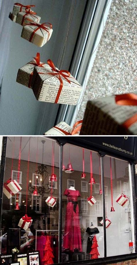 Decoration Vitrine, Christmas Window Display, Christmas Window Decorations, Window Decorations, Easy Christmas Decorations, Office Christmas Decorations, Store Window, Office Christmas, Christmas Window