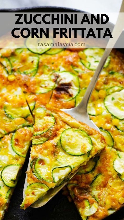 Frittata - the best and easiest egg frittata recipe made with zucchini and corn, that only takes 15 mins to make. Make this homemade comfort food today. Corn Frittata, Zucchini Frittata Recipe, Fritata Recipe, Egg Frittata, Homemade Brunch, Easy Frittata, Zucchini Frittata, Homemade Comfort Food, Frittata Recipe