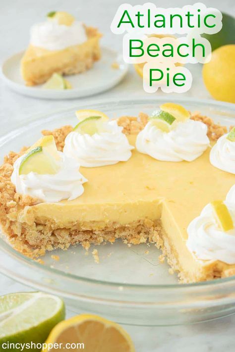 Creamy Key Lime Pie, Atlantic Beach Pie, Homemade White Cakes, Key Lime Pie Easy, Homemade Whipped Cream Recipe, Key Lime Pie Recipe, Lemon Pie Recipe, Homemade Graham Cracker Crust, Lime Pie Recipe