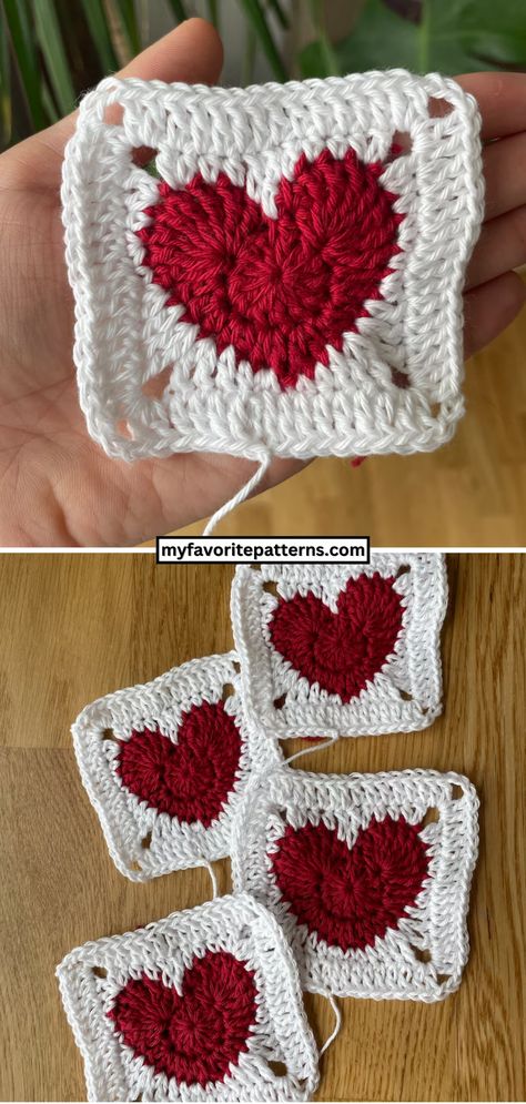 Free Crochet Granny Heart Square Pattern Love Granny Square Crochet Pattern, Things To Crochet Out Of Granny Squares, Heart Granny Squares Crochet Pattern, Granny Square Hearts Free Pattern, Crocheted Heart Granny Square, Crochet Granny Square With Heart, Granys Crochet Squares Heart, Heart Shaped Granny Square Pattern, Heart In Granny Square Pattern